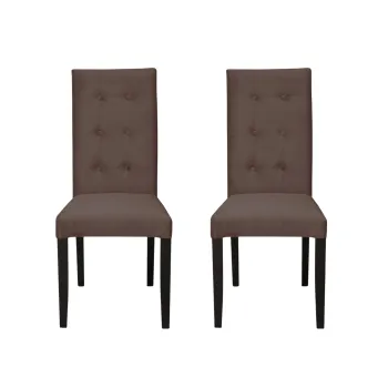 Set 2 scaune living TEO LUX, picioare lemn wenge, stofa maro, 46x60x98 cm imagine