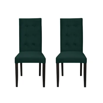 Set 2 scaune living TEO LUX, picioare lemn wenge, stofa verde smarald, 46x60x98 cm imagine