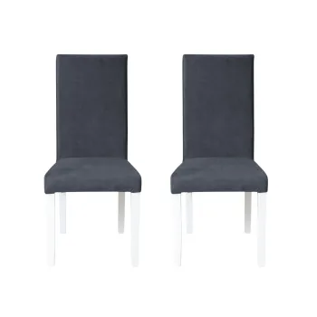 Set 2 scaune living TEO, picioare lemn alb, stofa z albastru, 46x60x98 cm imagine