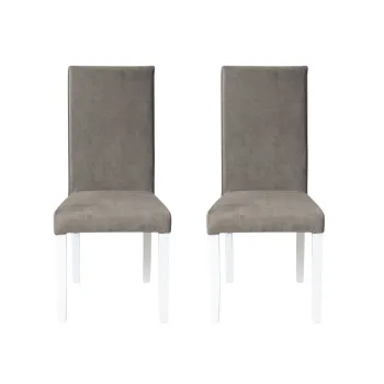 Set 2 scaune living TEO, picioare lemn alb, stofa z cappuccino, 46x60x98 cm imagine