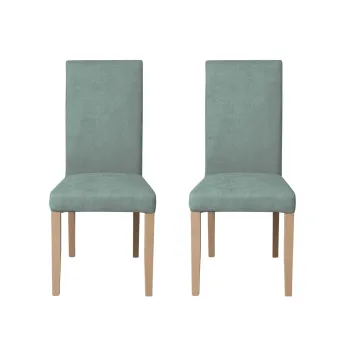 Set 2 scaune living TEO, picioare lemn natur, stofa mint, 46x60x98 cm imagine