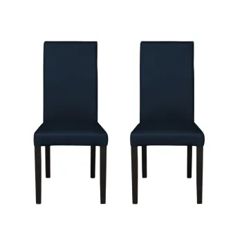 Set 2 scaune living TEO, picioare lemn wenge, piele ecologica albastru, 46x60x98 cm imagine