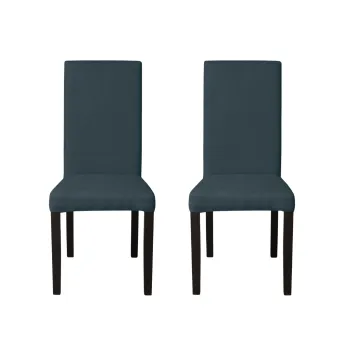 Set 2 scaune living TEO, picioare lemn wenge, stofa albastru, 46x60x98 cm imagine