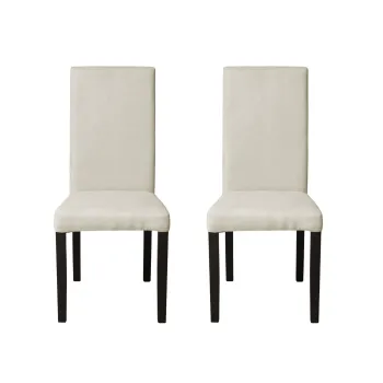 Set 2 scaune living TEO, picioare lemn wenge, stofa crem, 46x60x98 cm imagine