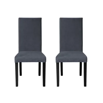 Set 2 scaune living TEO, picioare lemn wenge, stofa z albastru, 46x60x98 cm imagine