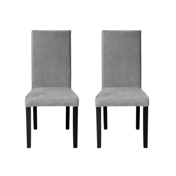 Set 2 scaune living TEO, picioare lemn wenge, stofa z gri deschis, 46x60x98 cm imagine