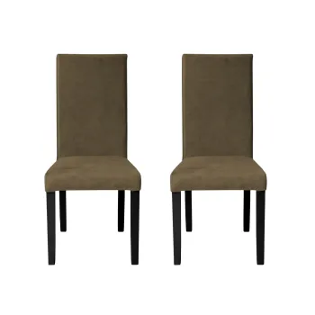 Set 2 scaune living TEO, picioare lemn wenge, stofa z kaki, 46x60x98 cm imagine