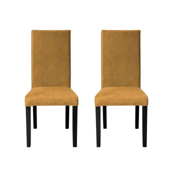 Set 2 scaune living TEO, picioare lemn wenge, stofa z mustar, 46x60x98 cm imagine