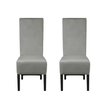 Set 2 scaune living VANESSA, picioare lemn wenge, stofa bej, 47x60x110 cm imagine