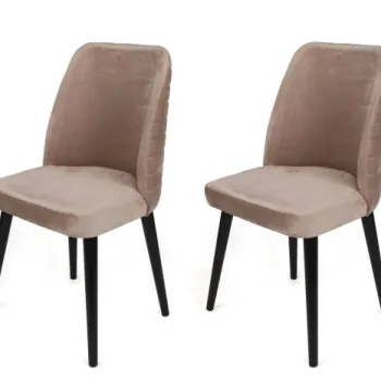 Set 2 scaune TUTKU, bej + negru, 50x49x90 cm imagine