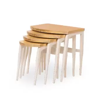 Set 4 masute cafea GRS 2219, maro deschis, 60x41x51 cm imagine