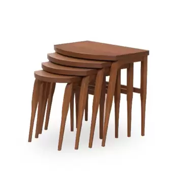 Set 4 masute cafea GRS 2223, maro inchis, 60x41x51 cm imagine