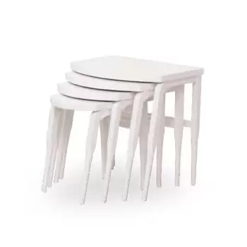 Set 4 masute cafea GRS 2227, alb, 60x41x51 cm imagine