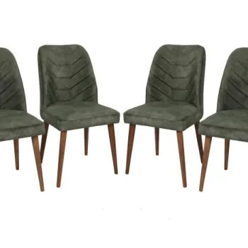 Set 4 scaune DALLAS, nuc + verde inchis, 50x49x90 cm imagine