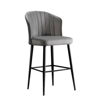Set 4 scaune de bar RUBI, gri + negru, 52x42x97 cm imagine