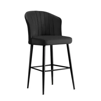 Set 4 scaune de bar RUBI, negru, 52x42x97 cm imagine