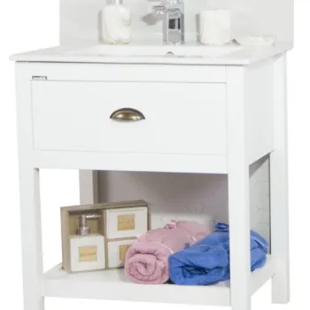 Set baza cu front MDF si Lavoar, seria 020, 70cm, alb imagine