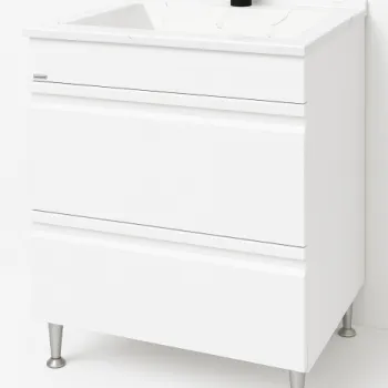 Set Baza front MDF si Lavoar granit seria 486, cu sertare, 60 cm, alb imagine