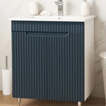 Set Baza front MDF si Lavoar seria 033, 60 cm, antracit imagine