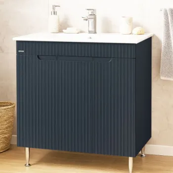 Set Baza front MDF si Lavoar seria 033, 80 cm, antracit imagine