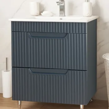 Set Baza front MDF si Lavoar seria 033, cu sertare, 60 cm, antracit imagine