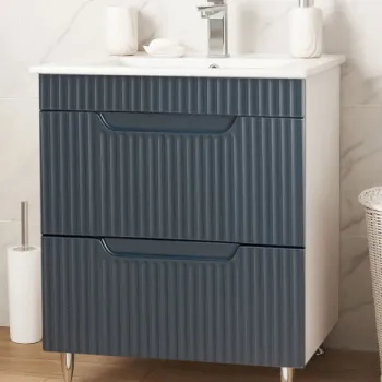 Set Baza front MDF si Lavoar seria 033, cu sertare, 60 cm, antracit imagine