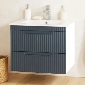 Set Baza front MDF si Lavoar seria 033, suspendata cu sertare, 60 cm, antracit imagine