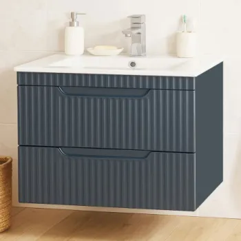 Set Baza front MDF si Lavoar seria 033, suspendata, cu sertare, montat, 70 cm, antracit imagine