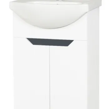 Set Baza front MDF si Lavoar seria 050, 55 cm, alb + antracit imagine