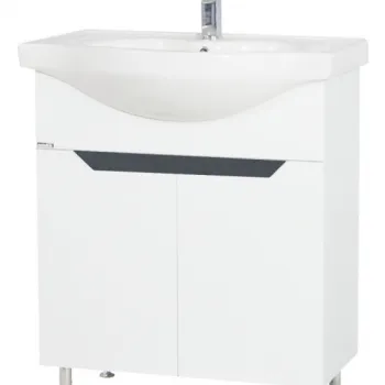 Set Baza front MDF si Lavoar seria 050, 70 cm, alb + antracit imagine