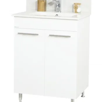 Set Baza front MDF si Lavoar seria 054, 60 cm, alb imagine