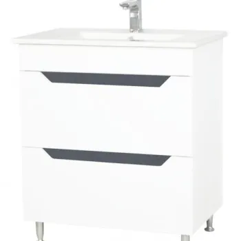 Set Baza front MDF si Lavoar, seria 056, 70 cm, alb antracit imagine