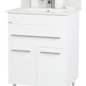 Set Baza front MDF si Lavoar, seria 065, 60 cm, alb imagine