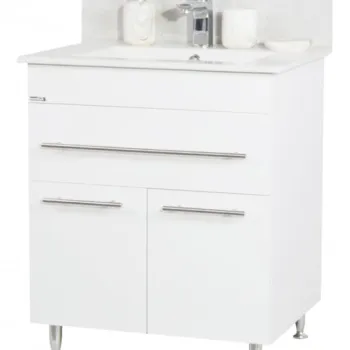 Set Baza front MDF si Lavoar, seria 065, 70 cm, alb imagine
