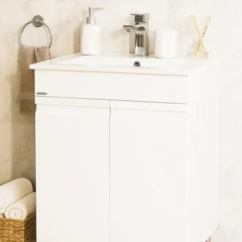 Set Baza front MDF si Lavoar seria 086, 60 cm, alb imagine