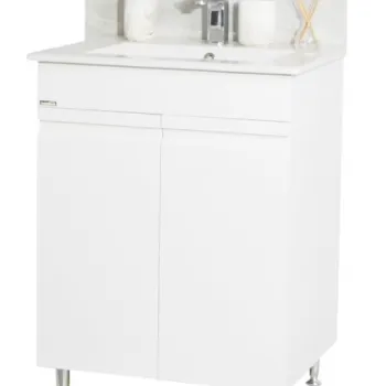Set Baza front MDF si Lavoar seria 086, 60 cm, alb imagine
