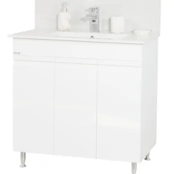 Set Baza front MDF si Lavoar seria 086, 80 cm, alb imagine