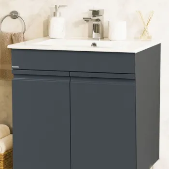 Set Baza front MDF si Lavoar seria 086, montat, 70 cm, antracit imagine