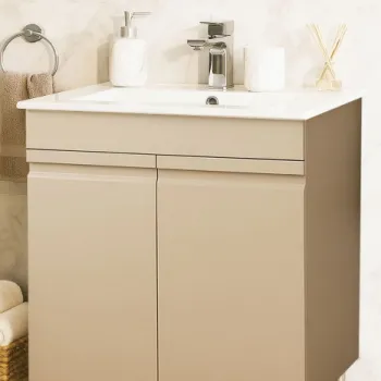 Set Baza front MDF si Lavoar seria 086, montat, 70 cm, cappuccino imagine