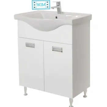 Set Baza front MDF si Lavoar seria 126, 65 cm, alb imagine