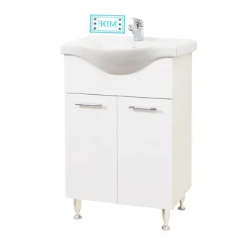 Set Baza front MDF si Lavoar seria 153, 60 cm, alb imagine
