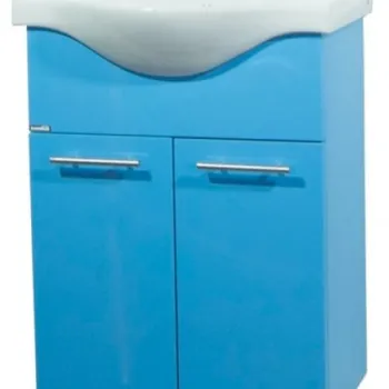 Set Baza front MDF si Lavoar seria 153, 60 cm, bleu imagine