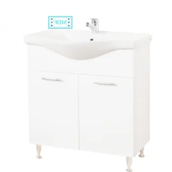Set Baza front MDF si Lavoar seria 153, 75 cm, alb imagine