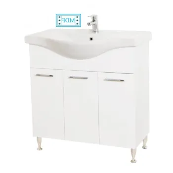 Set Baza front MDF si Lavoar seria 153, 80 cm, alb imagine