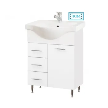 Set Baza front MDF si Lavoar seria 153, cu sertare, 55 cm, alb imagine