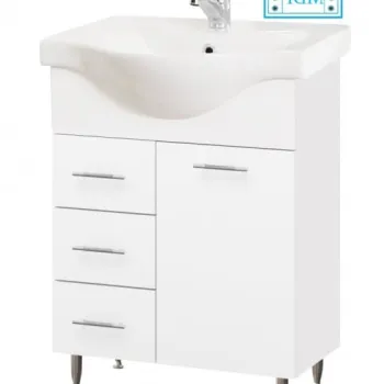 Set Baza front MDF si Lavoar seria 153, cu sertare, 55 cm, alb imagine