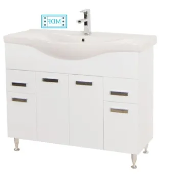 Set Baza front MDF si Lavoar seria 169, cu sertare, 100 cm, alb imagine