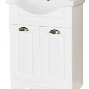 Set Baza front MDF si Lavoar seria 172, 55 cm, alb rustic imagine