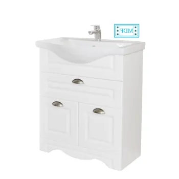 Set Baza front MDF si Lavoar seria 172, 60 cm, alb rustic imagine