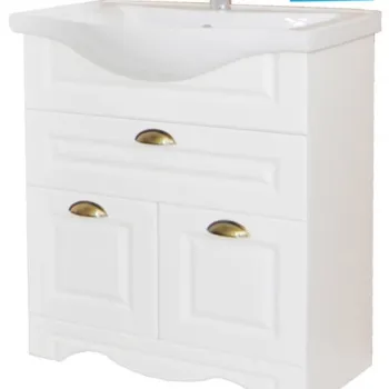 Set Baza front MDF si Lavoar seria 172, cu sertar, 65 cm, alb rustic imagine